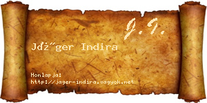 Jáger Indira névjegykártya